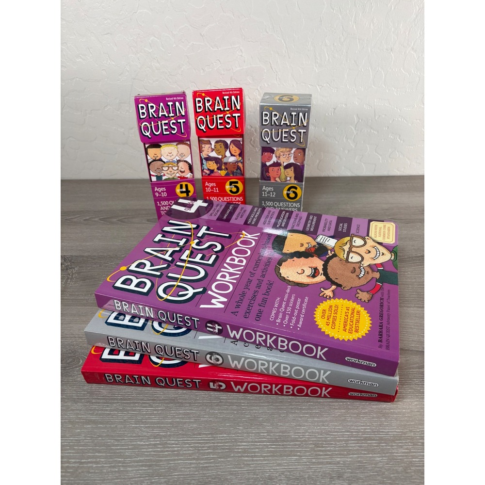 Brain Quest Workbooks and Card Decks 4,5, 6-  Educational‎ Learning Ages 4-12